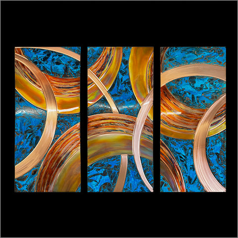Running Circles Triptych Panel
